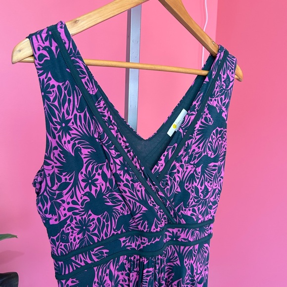 Boden Lorna Stretch Jersey Dress Bird Print Pink Size 8 - Picture 1 of 6